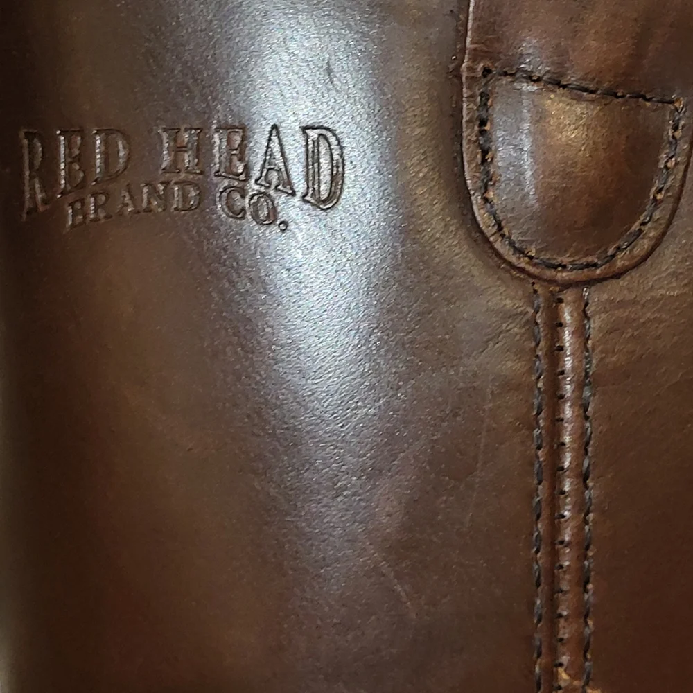 Red Head brown leather zip up boots size 11 W